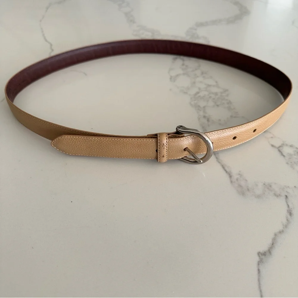 Vintage Coach Calfskin Belt Style 8567 in Tan with Silver Tone Buckle Size Large